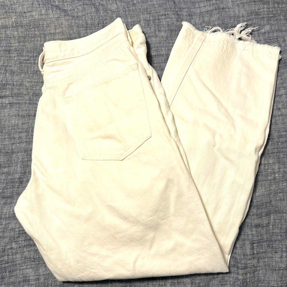 Gap 30R vintage straight white jeans button fly